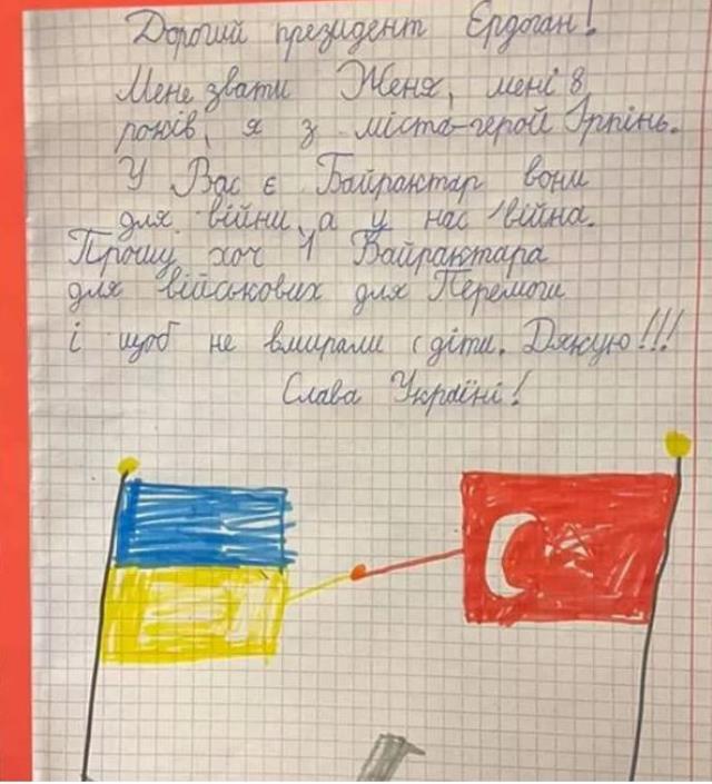 Ukraynalı küçük çocuğun Cumhurbaşkanı Erdoğan'a yazdığı mektuptaki talebi göz yaşarttı