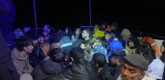 Datça'da 1 Türk vatandaşı ile 104 kaçak göçmen kurtarıldı