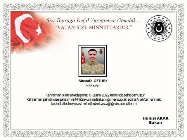 MSB duyurdu: Irak'ın kuzeyinde teröristlerin açtığı ateş sonucu 1 askerimiz şehit oldu, 3 askerimiz yaralandı