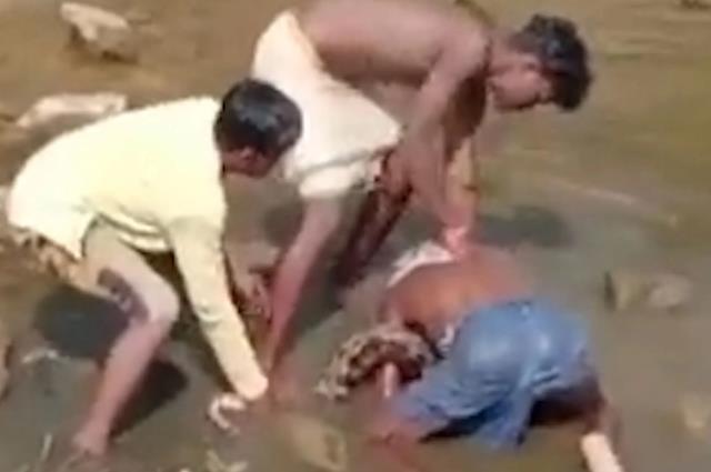 Dere yatağında bulduğu yılanı boynuna dolayan sarhoş adam, yaptığına bin pişman oldu