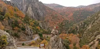 Bursa'daki Sadağı Kanyonu sonbaharda havadan görüntülendi