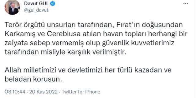 Gaziantep'in Karkamış ilçesine PKK'lı teröristler tarafından 4 roket atıldı Gaziantep'in Karkamış ilçesine PKK'lı teröristler tarafından 4 roket atıldı
