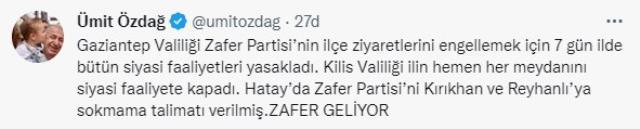 Ziyaret ettiği ilçe karışınca Valilik kent genelinde toplantı yasağı getirdi! Ümit Özdağ küplere bindi