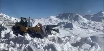 Şırnak'ta kardan kapanan köy yolunun ulaşıma açılmasına çalışılıyor