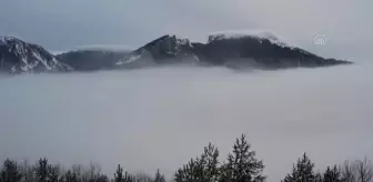 KASTAMONU - (DRON) Küre Dağları'nda kar ve sis etkili oldu