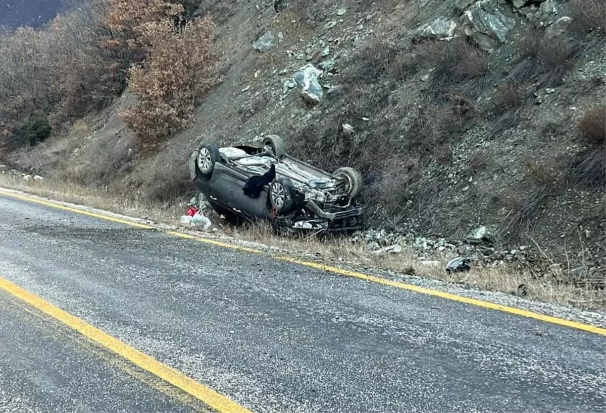 Otomobil takla attı emniyet kemeri sayesinde yara almadan kurtuldu