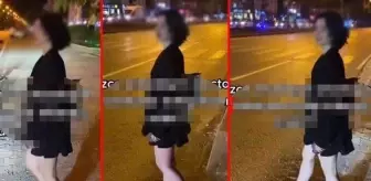 Otostop çeken genç kadının görüntüleri sosyal medyada viral oldu