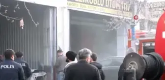 Oto boyama atölyesinde çıkan yangın paniğe neden oldu