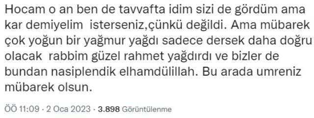 Videonun Kabe'ye kar yağdığını gösterdiği iddiası yanlış