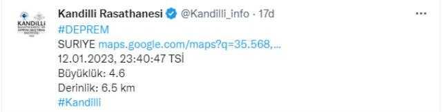 Son Dakika: Suriye'nin İdlib kentinde 4.6 büyüklüğünde deprem! Sarsıntı Hatay'dan da hissedildi