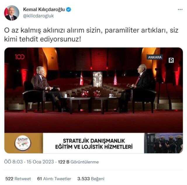 Kılıçdaroğlu yayınındaki SADAT reklamı televizyon kanalını karıştırdı! 2 kişinin işine son verildi