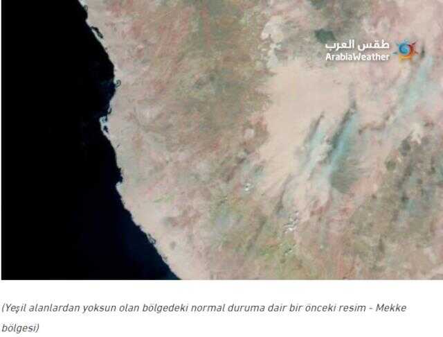Yağıştan dolayı Mekke ve Medine'nin dağlarının yeşile döndüğü iddiası doğru Yağıştan dolayı Mekke ve Medine'nin dağlarının yeşile döndüğü iddiası doğru