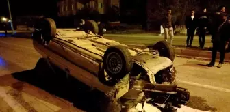 Adana'da takla atan aracın sürücüsü yaralandı
