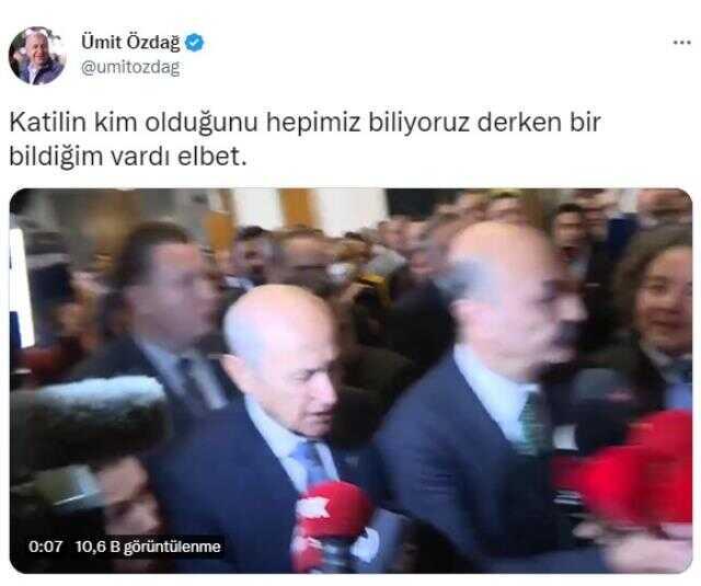 Ümit Özdağ'dan Bahçeli'nin Sinan Ateş sorusuna verdiği cevaba gönderme