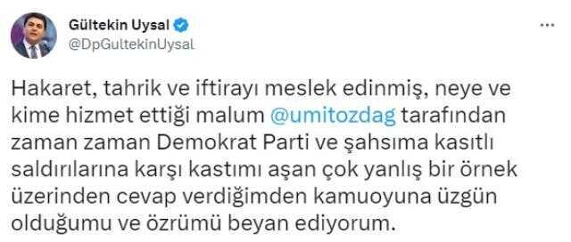 Sosyal medyada birbirlerine girdiler! Gültekin Uysal'ın Ümit Özdağ için kullandığı ifade büyük tepki çekti
