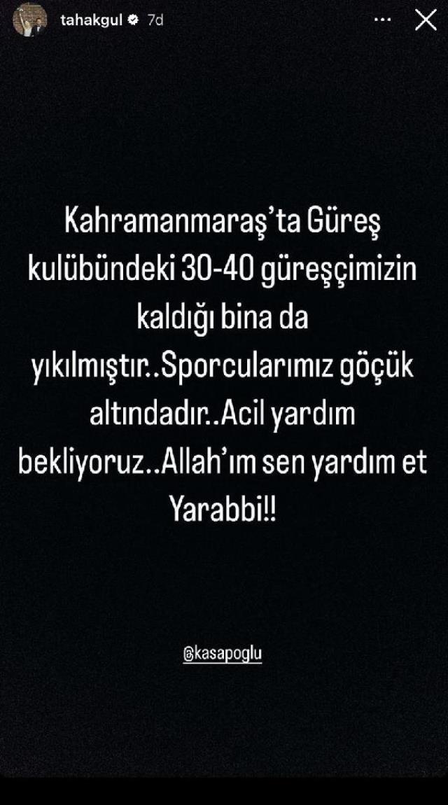 Kahramanmaraş'tan kahreden haberi Taha Akgül verdi: 40'a yakın güreşçi göçük altında Kahramanmaraş'tan kahreden haberi Taha Akgül verdi: 40'a yakın güreşçi göçük altında