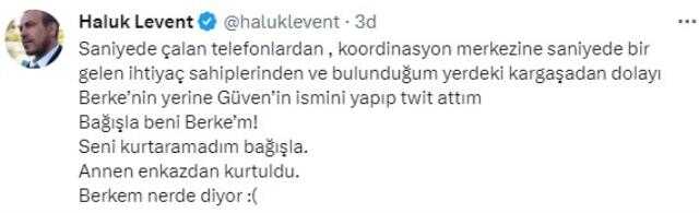 Haluk Levent'in enkaz altında kalan kuzeni kurtarılamadı