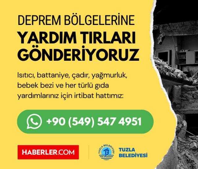 Deprem bölgesine 82 tır yardım gönderen Tuzla Belediyesi'nin seferberliğine Haberler.com da destek verdi