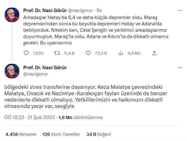 Prof. Dr. Naci Görür, Hatay depremi sonrası Malatya'daki fay hattını işaret etti: Dikkatli olmalıyız