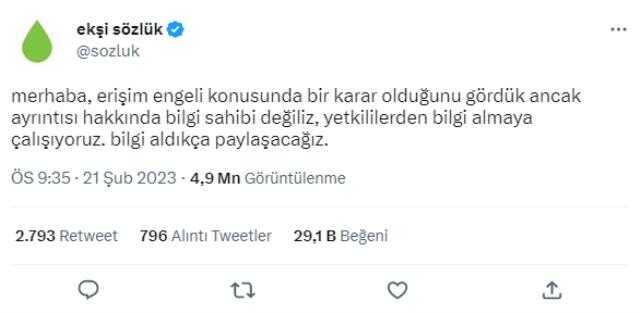 Erişim engeli getirilen Ekşi Sözlük'ten yeni açıklama: Kararın sebebini öğrenemedik