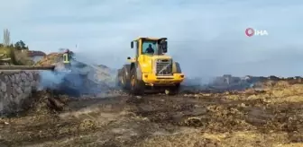 Amasya'da 90 ton saman alev alev yandı