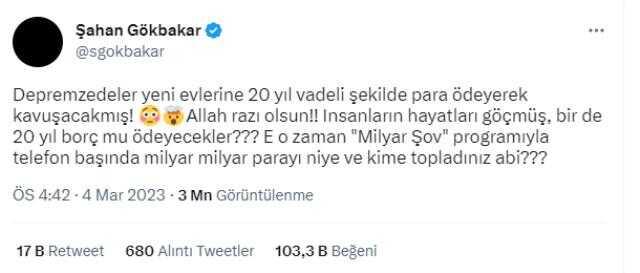 Şahan Gökbakar, depremzedeler için yapılan konutlar için ücret talep edilmesine isyan etti: Milyar milyar parayı niye topladınız?