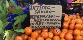 Pazardaki tezgahını depremzedeler için ücretsiz açtı