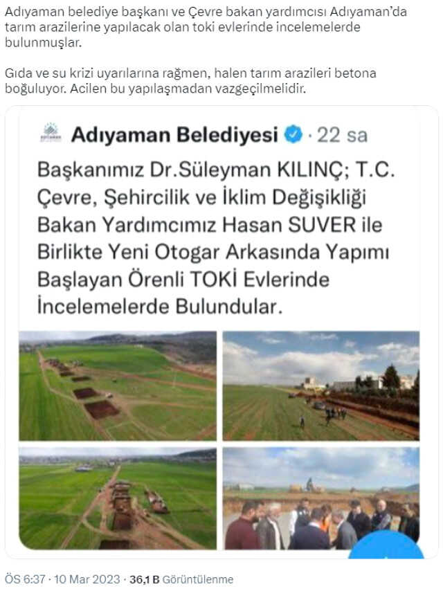Adıyaman'da TOKİ'nin yumuşak tarım arazisine yapıldığı iddiası yanlış