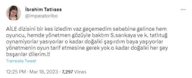 İbrahim Tatlıses'ten Aile dizisinin başrollerine övgü: Oynamıyorlar, yaşıyorlar