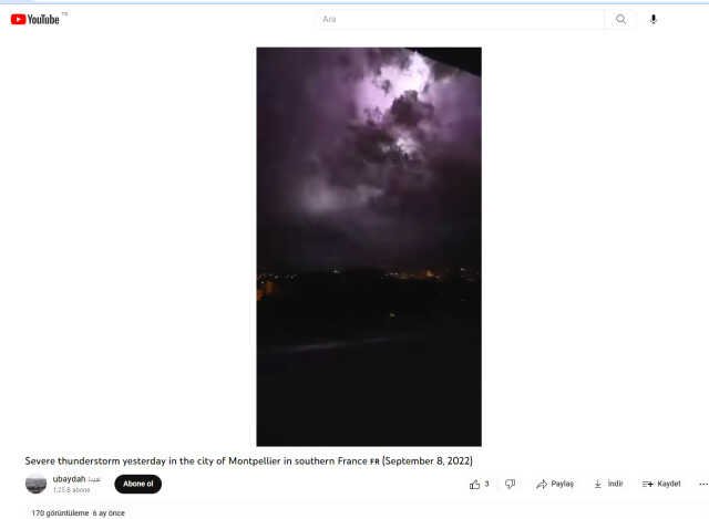Videonun, Kilis'te 'Süper hücre fırtınası' gerçekleştiğini gösterdiği iddiası yanlış