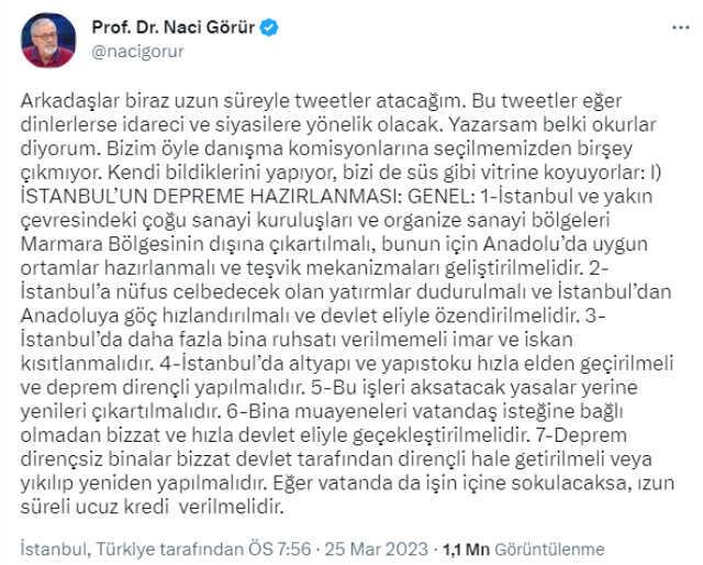 Prof. Dr. Naci Görür'den İstanbul depremi için yeni uyarı! 7 maddede alınması gereken önlemleri sıraladı