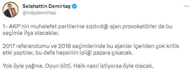 Selahattin Demirtaş isim vermeden 'provokatör' deyip eleştirdi; paylaşımının altına herkes aynı kişiyi yazdı