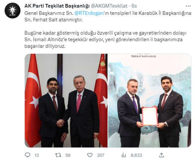 AK Parti'de seçim hazırlığı! 3 il başkanlığına yeni atamalar yapıldı AK Parti'de seçim hazırlığı! 3 il başkanlığına yeni atamalar yapıldı