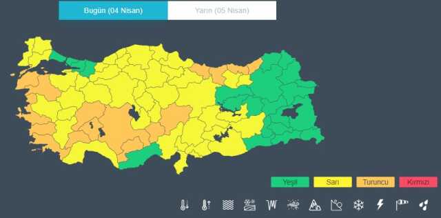 Kuvvetli yağış ve fırtına geliyor! Meteoroloji'den 60 il için sarı ve turuncu kodlu uyarı Kuvvetli yağış ve fırtına geliyor! Meteoroloji'den 60 il için sarı ve turuncu kodlu uyarı