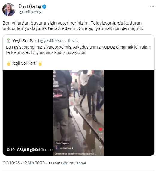Siyasette seviye yerlerde! Özdağ ile Yeşil Sol Parti sosyal medyada sokak ağzıyla kavga etti Siyasette seviye yerlerde! Özdağ ile Yeşil Sol Parti sosyal medyada sokak ağzıyla kavga etti