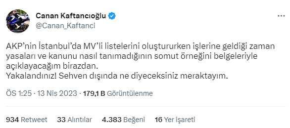 Kaftancıoğlu'nun hedefinde AK Partili bir isim var: Yakalandınız, gereği yapılmazsa belgeleri açıklayacağım