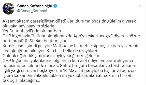 Canan Kaftancıoğlu'ndan bomba iddia: CHP adına sahte broşür bastırdılar Canan Kaftancıoğlu'ndan bomba iddia: CHP adına sahte broşür bastırdılar