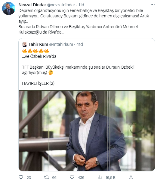 'TFF Başkanı ve Dursun Özbek görüşüyormuş' diyen ünlü gazeteciden bomba paylaşım: Hayırlı işler