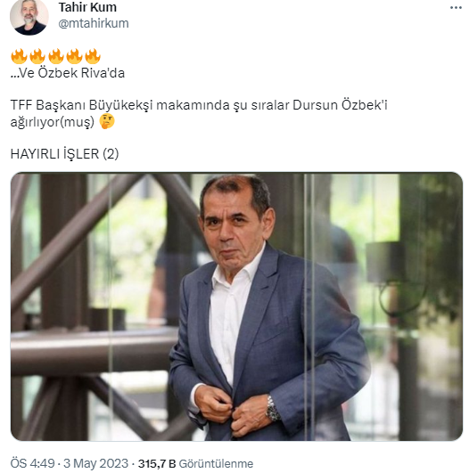 'TFF Başkanı ve Dursun Özbek görüşüyormuş' diyen ünlü gazeteciden bomba paylaşım: Hayırlı işler