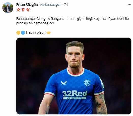 Kaşla göz arası transfer! Fenerbahçe, Rangers'tan Ryan Kent ile anlaşmaya vardı