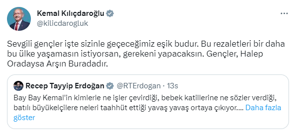 Kılıçdaroğlu'ndan kendisini hedef alan Erdoğan'a Barış Manço'lu yanıt: İşte hendek, işte deve