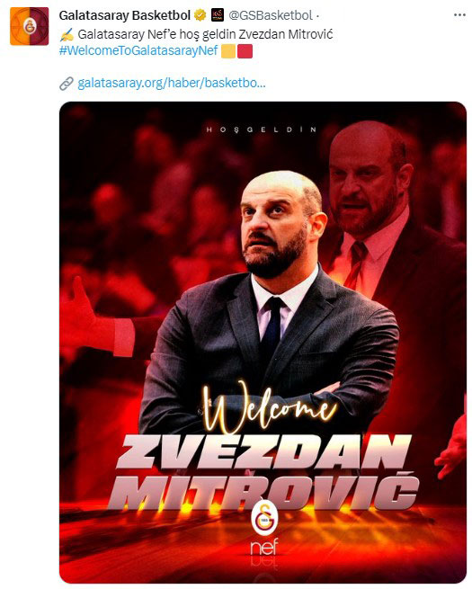 Galatasaray NEF'te Zvezdan Mitrovic dönemi resmen başladı