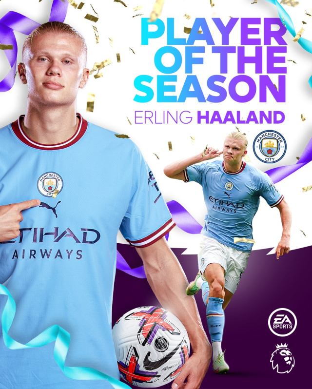 Manchester City'de inanılmazı başaran Erling Haaland, Premier Lig'de sezonun futbolcusu seçildi