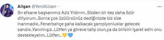 Galatasaray'ın şampiyonluğu sonrası Alişan'dan Ali Koç'a yaylım ateşi! Aziz Yıldırım'dan özür diledi Galatasaray'ın şampiyonluğu sonrası Alişan'dan Ali Koç'a yaylım ateşi! Aziz Yıldırım'dan özür diledi