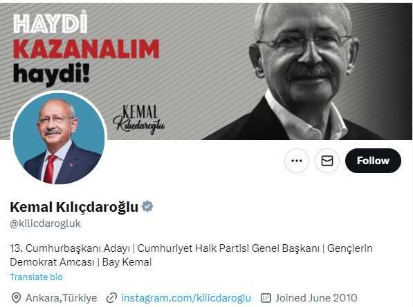 Kemal Kılıçdaroğlu, sosyal medya hesabından '13. cumhurbaşkanı adayı' yazısını kaldırdı