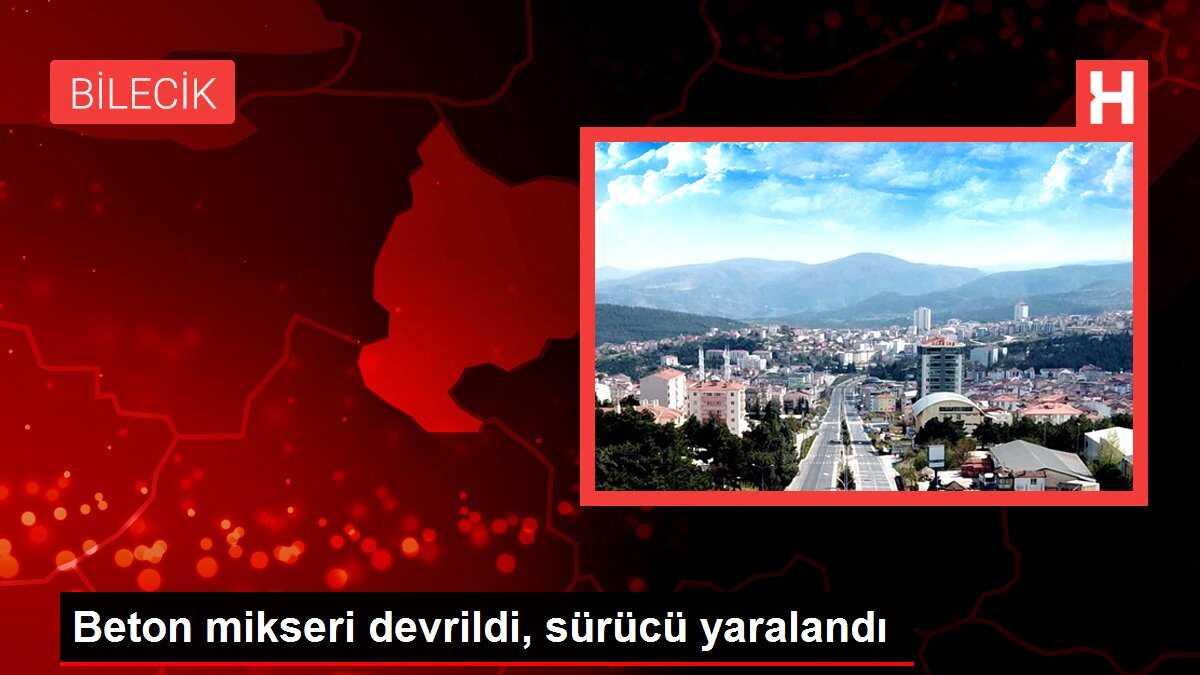 Beton Mikseri Devrildi, Sürücü Yaralandı