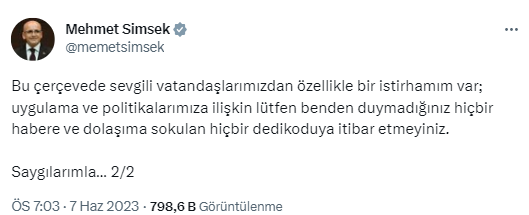 Mehmet Şimşek'ten bakanlık sonrası ilk paylaşım: Acil önceliğimiz, ekibimizi güçlendirmek ve güvenilir bir program tasarlamaktır