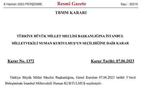 Son Dakika: TBMM'nin yeni başkanı Numan Kurtulmuş oldu