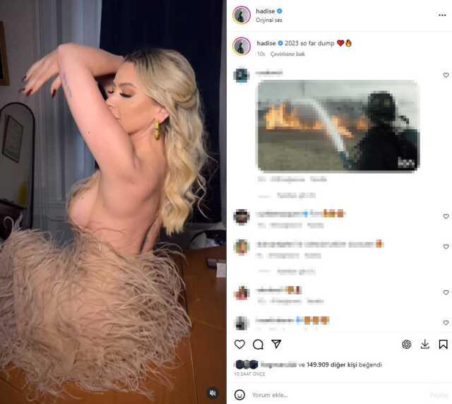 Hadise yine çok cesur! Bu sefer de iç çamaşırsız elbisesiyle çılgınlar gibi dans etti