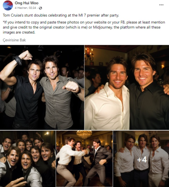 Görselin Tom Cruise'un dublörlerini gösterdiği iddiası